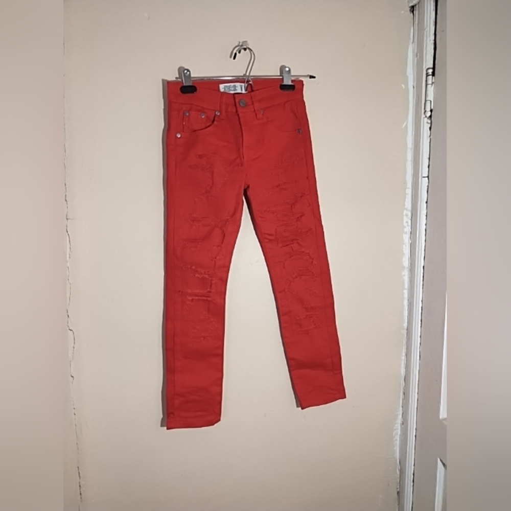 Trestles‎ Red Distressed Boys Skinny Jeans Size 8
